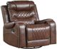 Mazin Furniture Putnam Brown Swivel Glider Reclining Chair-0