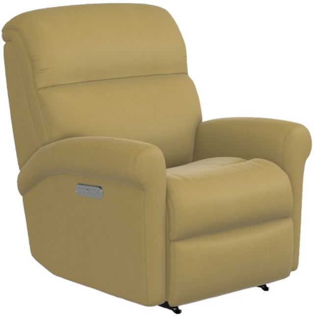 Flexsteel® Davis Light Yellow Power Recliner with Power Headrest-0
