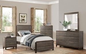 Mazin Furniture Vestavia Antique Gray/Dark Brown Twin Youth Bed-2