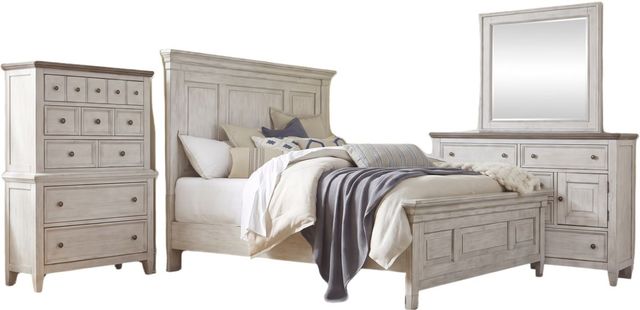 Liberty Furniture Heartland 4-Piece Antique White Optional Queen Panel Bedroom Set-0