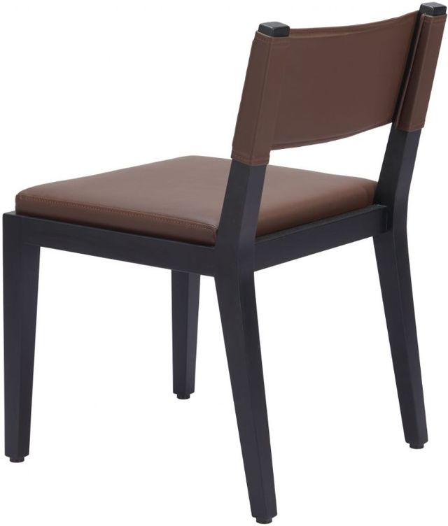 Zuo® Modern Roxas 2-Piece Black/Brown Dining Side Chair Set-3
