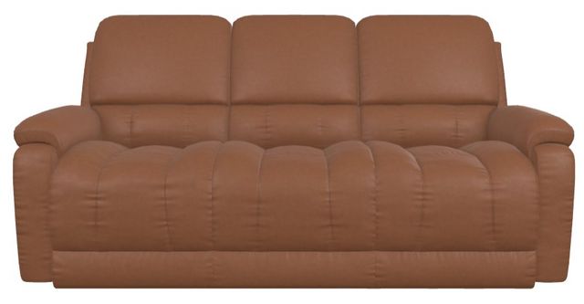 La-Z-Boy® Greyson Caramel Leather Manual Reclining Sofa-1
