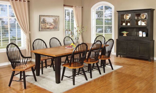 TEI St. Michael Black/Woontone Windsor Arm Chair-1