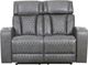 Primo™ International Heritage Colton Charcoal Leather-Match Power Motion Loveseat-3