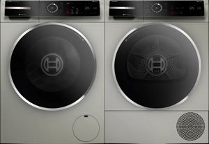 Bosch 800 Series Silver Inox Front Load Laundry Pair