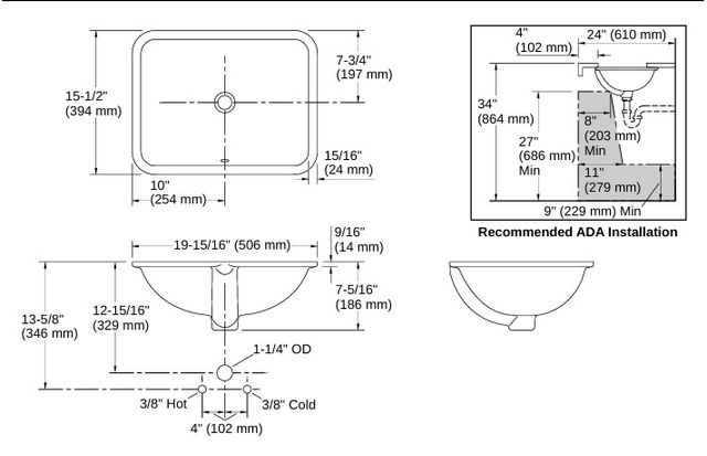 Kohler Sartorial™ Paisley Caxton® Black Sartorial Paisley 20" Rectangular Undermount Bathroom Sink-1