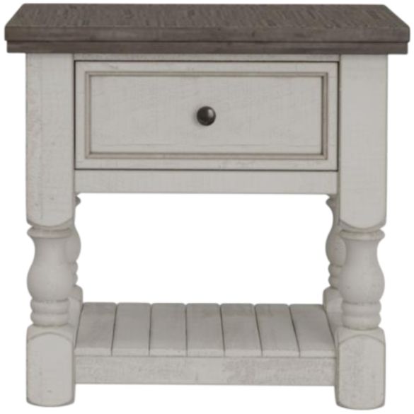 International Furniture Direct Stone Ivory Nightstand-2