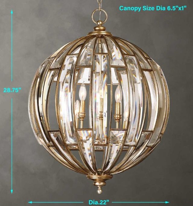 Uttermost® Vicentina Burnished Silver 6-Light Pendant-2