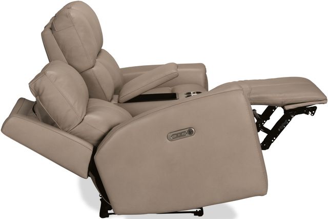 Flexsteel® Jarvis Parchment Power Reclining Loveseat with Console and Power Headrests-3