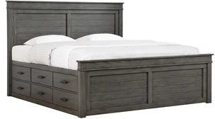 Emerald Home Glacier Bay Warm Gray Queen Captain's Bed-0
