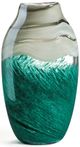 Giftcraft Green/White Large Glass Vase-0