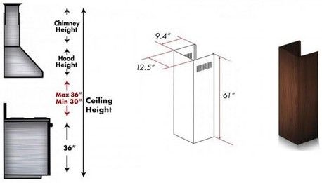 ZLINE 61" Walnut Wall Hood Extension-1