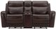Liberty Furniture Blair Cognac Leather Dual Zero Gravity Power Reclining Loveseat with Console-4