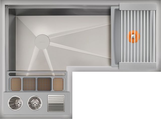 The Galley® Exclusive Gray Resin / Resin+ Ideal Corner WashStation™ 3X4C with Four Tool Wash Kit-0