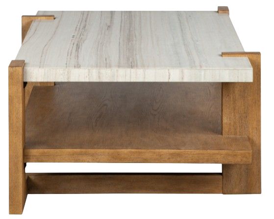 Magnussen Home® Carrington Granite Top Honey Wheat Cocktail Table-3