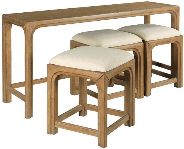 Hammary® Jetson 4-Piece Warm Honey Bar Console Set with Three Stools-2