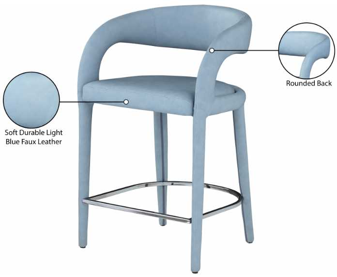 Meridian Furniture Sylvester Faux Leather Counter Stool Meridian Furniture Sylvester Faux Leather Counter Stool