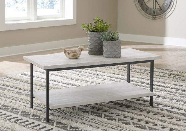 Signature Design by Ashley® Bayflynn Whitewash Coffee Table with Gray Framework-4