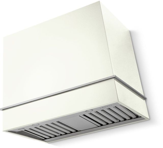 La Cornue Cornufé Loge 36" Pure White Wall Mounted Range Hood with Satin Chrome Trim-0