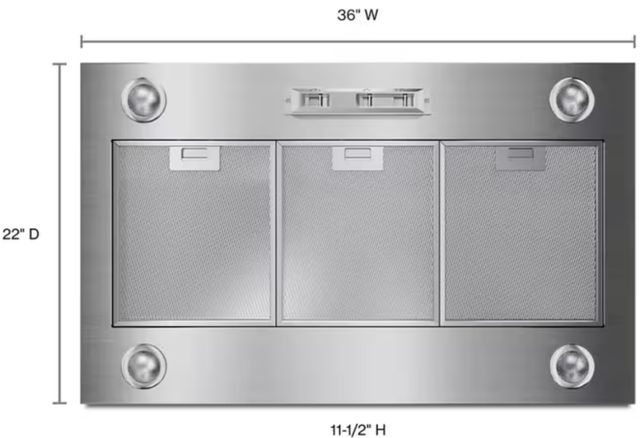 Whirlpool® 36" Stainless Steel Custom Insert Range Hood-1