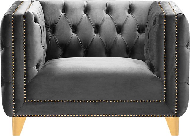 Meridian Furniture Michelle Grey Velvet Chair-2