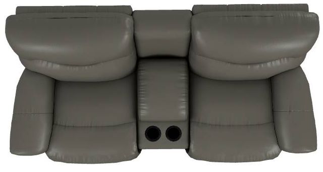 La-Z-Boy® James Charcoal Leather Manual Reclining Loveseat with Console-4
