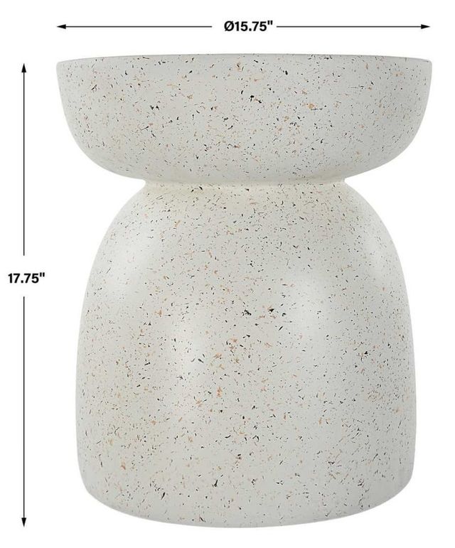 Uttermost® Inhale Matte White Accent Table-2