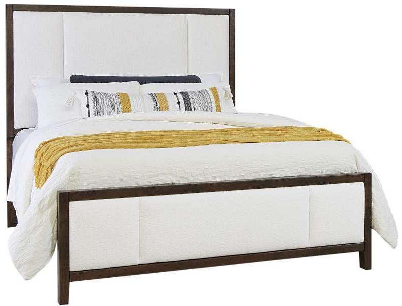 Artisan & Post by Vaughan-Bassett Crafted Cherry by Ben & Erin Napier Dark Cherry/White Queen Upholstered Panel Bed