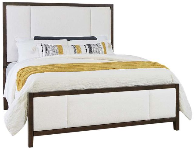 Artisan & Post by Vaughan-Bassett Crafted Cherry by Ben & Erin Napier Dark Cherry/White Queen Upholstered Panel Bed-0