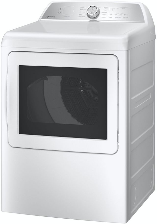 GE Profile™ 7.4 Cu. Ft. White Front Load Natural Gas Dryer -3