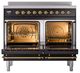 Ilve® Nostalgie II Noblesse 40'' Glossy Black Pro Style Induction Range with Brass Trim-1