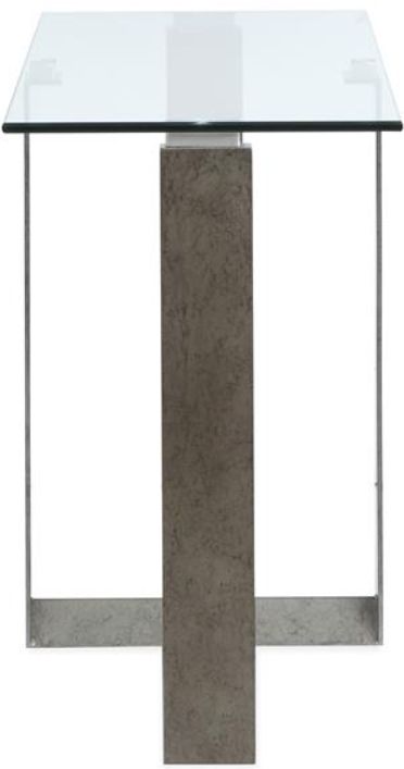 Magnussen Home® Holden Glass Top Rectangular Sofa Table with Aged Pewter Base-4