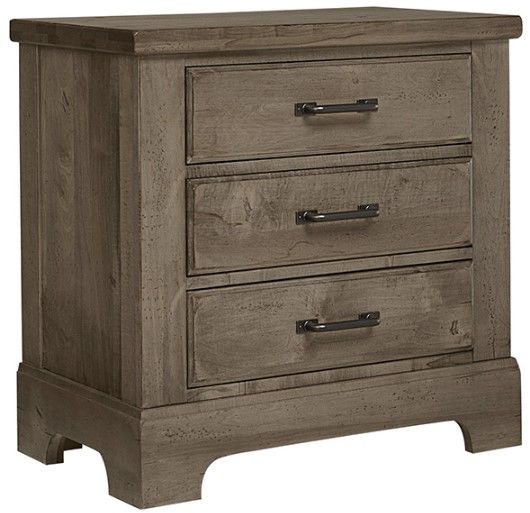 Artisan & Post by Vaughan-Bassett Cool Rustic Stone Gray 3-Drawer Nightstand-0