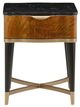 Michael Amini® Malibu Crest Black End Table Burnished Gold Legs-2