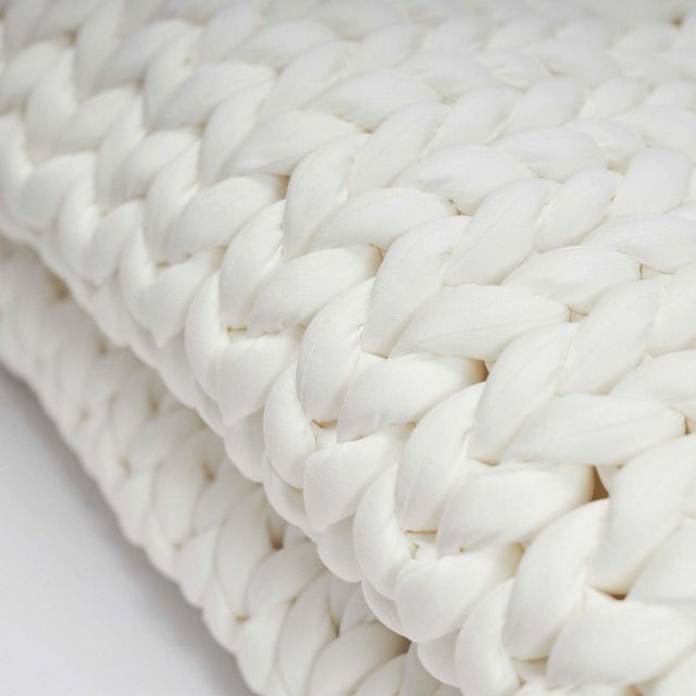 Hush Knit Cream Weighted Blanket-1