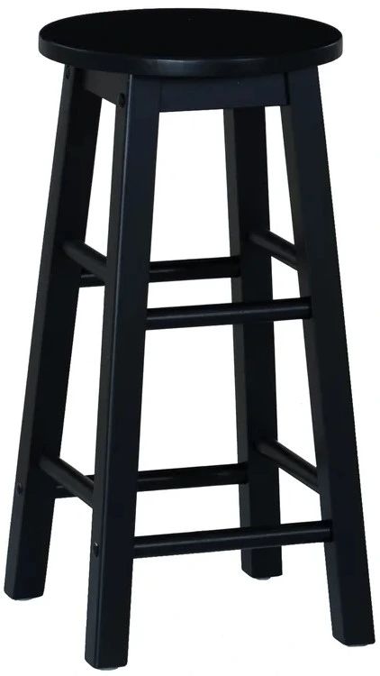 Linon Abby Black Round Counter Stool-0