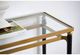 A & B Home Glass Top Console Table with Black and Gold Frame -2