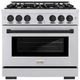 ZLINE Autograph Edition 36" Stainless Steel Pro Style Gas Range with Matte Black Accents-0