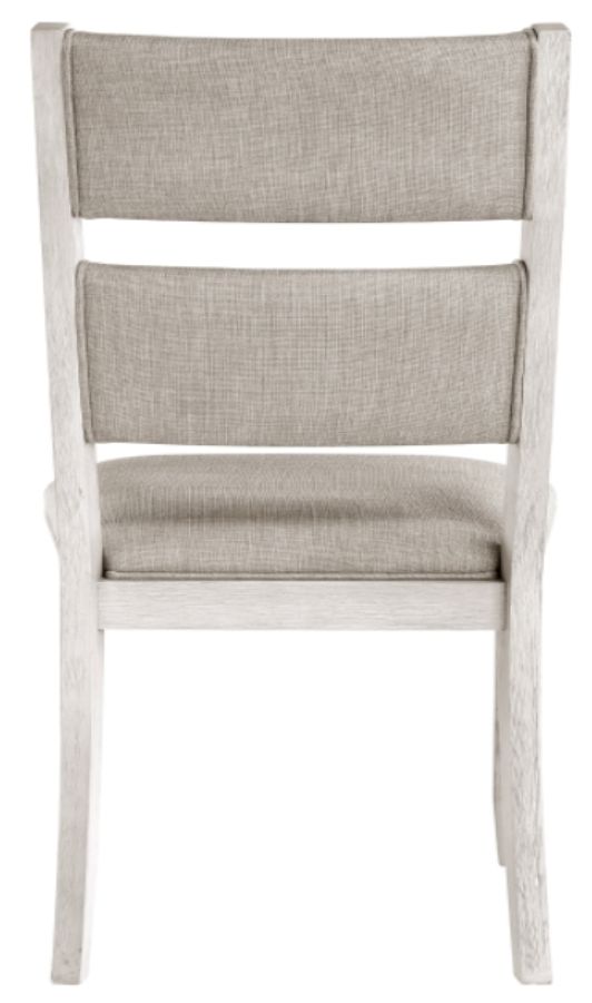 Homelegance® Savile Brushed Antique White/Light Gray Side Chair-4