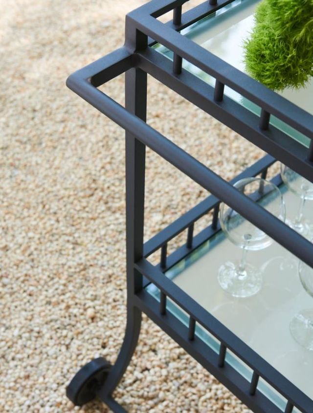 Lane Venture® Winterthur Estate Obsidian Black Bar Cart with Wheels-3