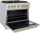 ZLINE Classic Autograph Edition 36" Stainless Steel Pro Style Dual Fuel Range with Polished Gold Accents-3