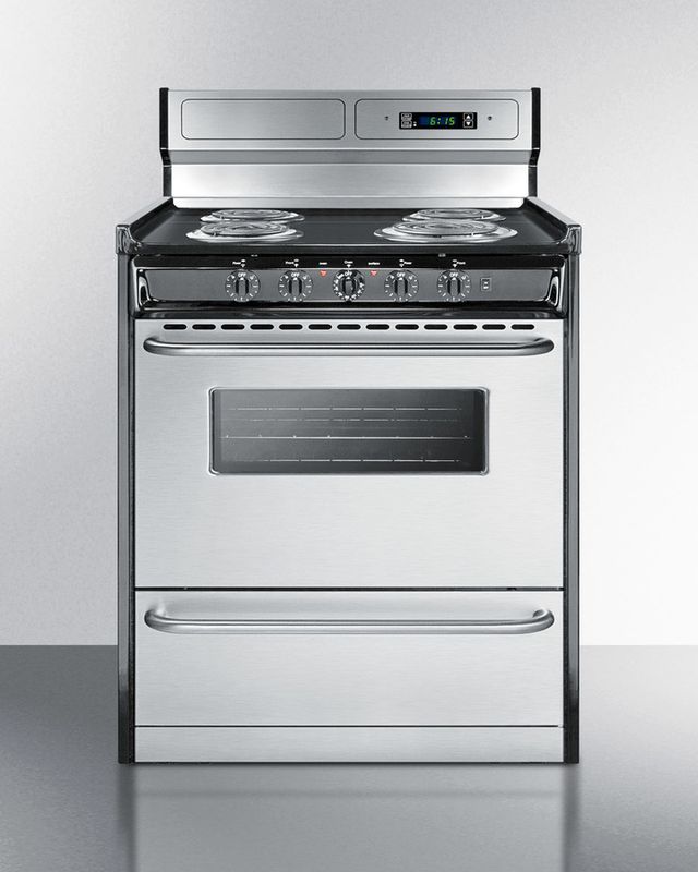 Summit® Professional 30" Stainless Steel Freestanding Electric Range-1