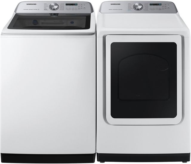 Samsung White Impeller Top Load Washer and Gas Dryer Laundry Pair-0
