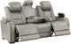 New Classic® Home Furnishings Breckenridge Light Gray Leather Sofa with Power Headrest and Footrest-2