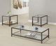 Coaster® Trini 3-Piece Tempered Glass Top Occasional Table with Black Nickel Base Set-1