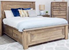 Mako Wood Furniture Tofino Brown Queen Storage Panel Bed