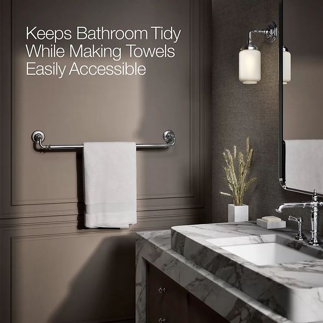 KOHLER® Artifacts® Polished Chrome 30" Towel Bar -3