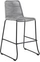 Armen Living Shasta Black/Gray Rope/Steel Outdoor Counter Stool-0
