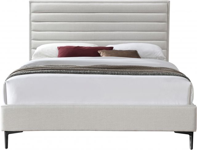 Meridian Furniture Hunter Cream Queen Upholstered Panel Bed-1