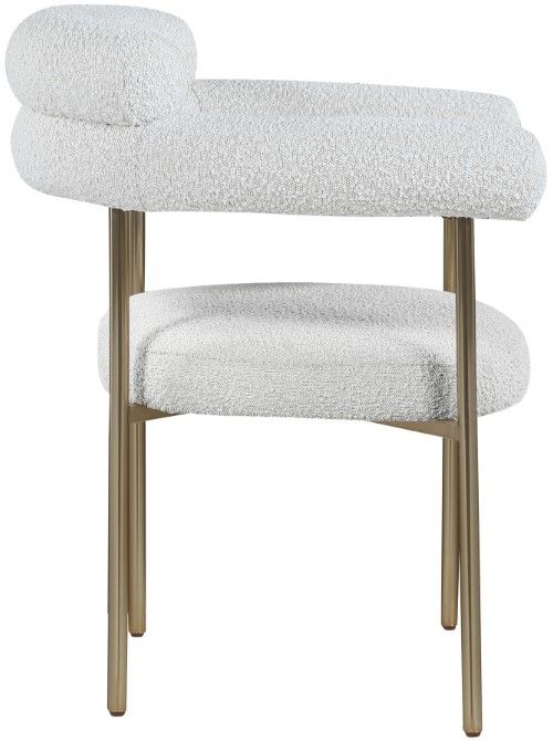 Meridian Furniture Blake Cream/Brushed Brass Dining Chair-2